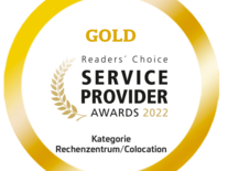 Sieger des Service Provider Awards 2022, gold und kreisförmig umrandet